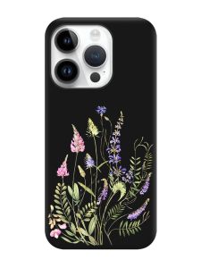 Матовий чорний чохол на Apple iPhone 14 Pro :: Квіткова ідилія (принт 382)