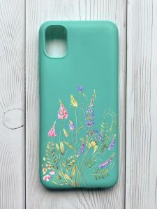 Матовий бірюзовий чохол на Samsung Galaxy A04E / A042 :: Квіткова ідилія (принт 382)