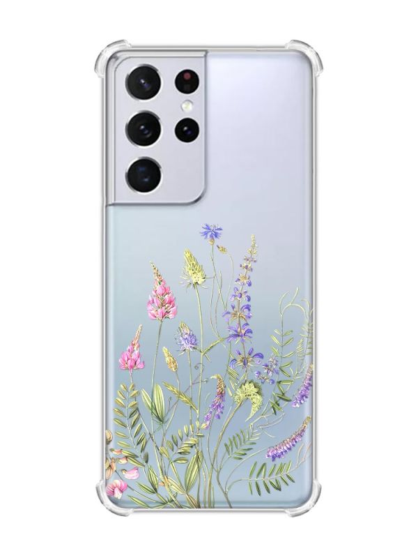 Чохол з потовщеними кутами на Samsung Galaxy S21 Ultra :: Квіткова ідилія (принт 382)