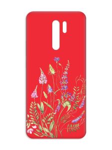 Матовий червоний чохол на Xiaomi Redmi 9 :: Квіткова ідилія (принт 382)
