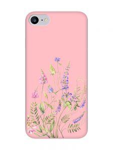 Матовий рожевий чохол на iPhone 7 / 8 :: Квіткова ідилія (принт 382)