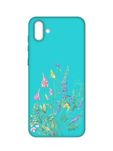 Матовий бірюзовий чохол на Samsung Galaxy A04 :: Квіткова ідилія (принт 382)