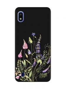 Матовий чорний чохол на Samsung Galaxy A10 (2019) A105 :: Квіткова ідилія (принт 382)