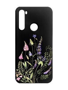 Матовий чорний чохол на Xiaomi Redmi Note 8 :: Квіткова ідилія (принт 382)
