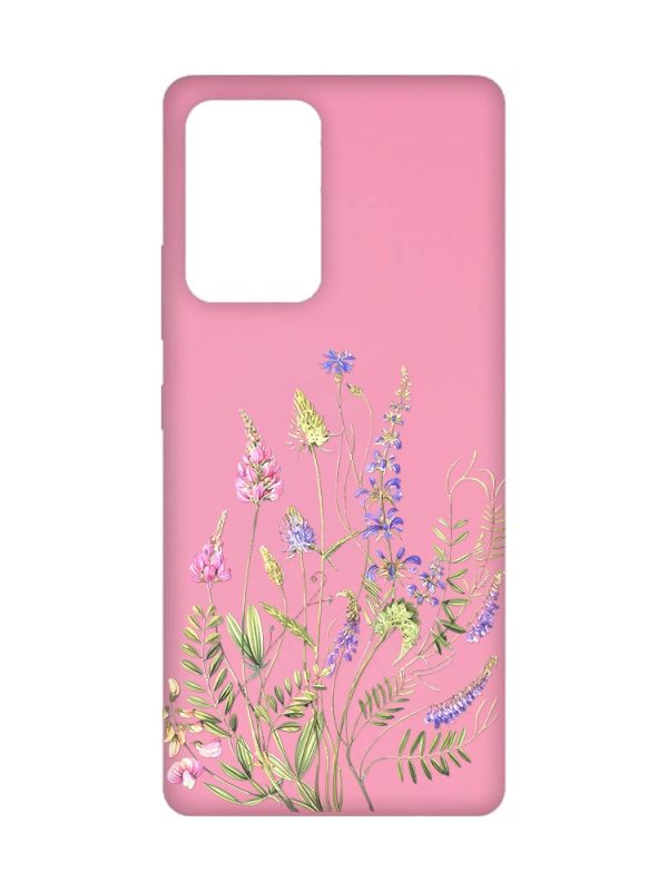 Матовий рожевий чохол на Samsung Galaxy A52 :: Квіткова ідилія (принт 382)