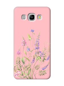 Матовий рожевий чохол на Samsung Galaxy J5(2016) J510 :: Квіткова ідилія (принт 382)
