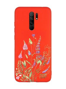 Матовий червоний чохол на Xiaomi Redmi Note 8 Pro :: Квіткова ідилія (принт 382)