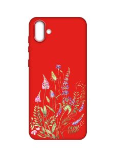 Матовий червоний чохол на Samsung Galaxy A04 :: Квіткова ідилія (принт 382)