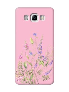 Матовий рожевий чохол на Samsung Galaxy J7(2016) J710 :: Квіткова ідилія (принт 382)