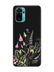 Матовий чорний чохол на Xiaomi Redmi Note 10 / Note 10s :: Квіткова ідилія (принт 382)