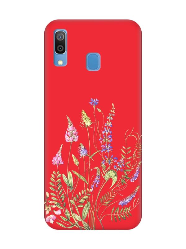 Матовий червоний чохол на Samsung Galaxy A30 (2019) / A20 (2019) :: Квіткова ідилія (принт 382)