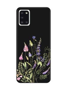 Матовий чорний чохол на Samsung Galaxy A31 :: Квіткова ідилія (принт 382)