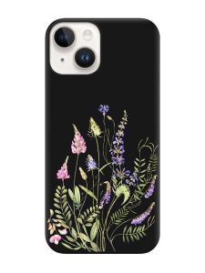 Матовий чорний чохол на Apple iPhone 14 :: Квіткова ідилія (принт 382)