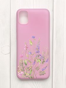 Матовий рожевий чохол на Samsung Galaxy A04E/A042 :: Квіткова ідилія (принт 382)