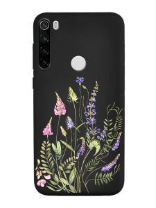 Матовий чорний чохол на Xiaomi Redmi Note 8T :: Квіткова ідилія (принт 382)