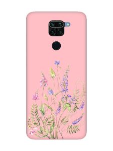 Матовий рожевий чохол на Xiaomi Redmi Note 9 :: Квіткова ідилія (принт 382)