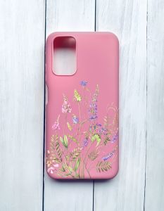 Матовий чохол на Xiaomi Redmi 9T Рожевий :: Квіткова ідилія (принт 382)