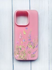 Матовий чохол на iPhone 15 Pro Рожевий :: Квіткова ідилія (принт 382)