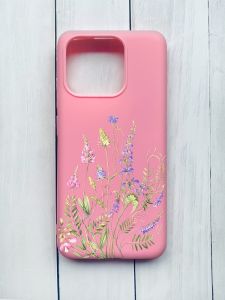Матовий чохол на Xiaomi Redmi 12C Рожевий :: Квіткова ідилія (принт 382)