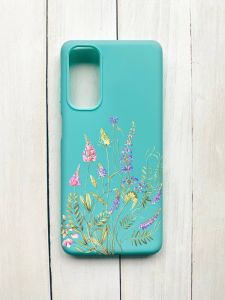 Матовий чохол на Samsung Galaxy M54 Бірюзовий :: Квіткова ідилія (принт 382)
