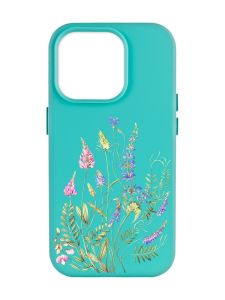 Матовий бірюзовий чохол на Apple iPhone 14 Pro Max :: Квіткова ідилія (принт 382)
