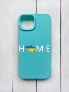 Матовий чохол на iPhone 15 Бірюзовий :: Дім Україна (принт 73)