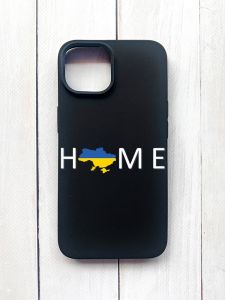 Матовий чохол на iPhone 15 Чорний :: Дім Україна (принт 73)