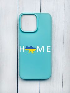 Матовий чохол на iPhone 15 Pro Max Бірюзовий :: Дім Україна (принт 73)