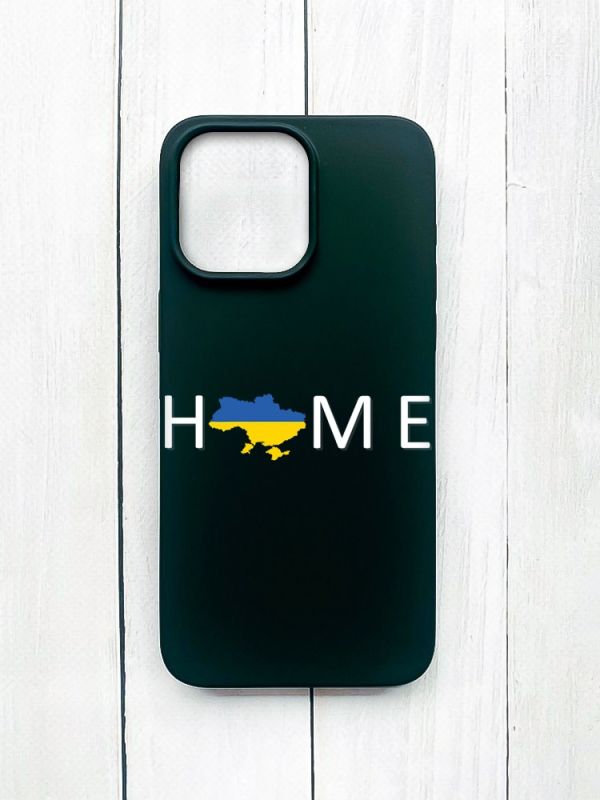 Матовий чохол на iPhone 15 Pro Max Чорний :: Дім Україна (принт 73)