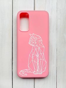 Матовий чохол на Samsung Galaxy A14 5G Рожевий :: Котик (принт 125)