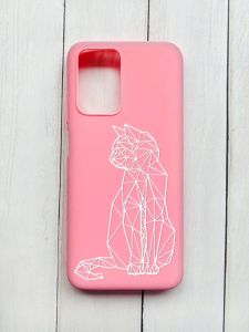 Матовий чохол на Xiaomi Redmi 10 Рожевий :: Котик (принт 125)