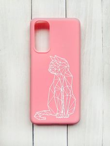 Матовий чохол на Samsung Galaxy M54 Рожевий :: Котик (принт 125)