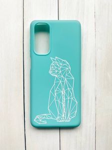 Матовий чохол на Samsung Galaxy M54 Бірюзовий :: Котик (принт 125)