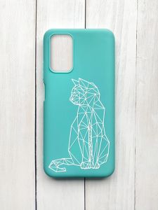 Матовий чохол на Xiaomi Redmi 9T Бірюзовий :: Котик (принт 125)