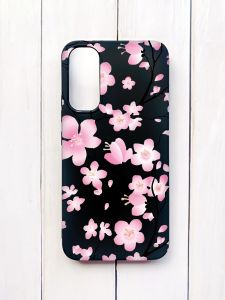 Матовий чохол на Samsung A34 5G Чорний :: Квітуча сакура (принт 282)
