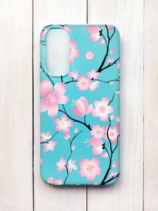 Матовий чохол на Samsung A34 5G Бірюзовий :: Квітуча сакура (принт 282)