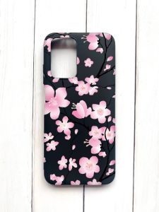 Матовий чохол на Xiaomi Redmi 10 Чорний :: Квітуча сакура (принт 282)