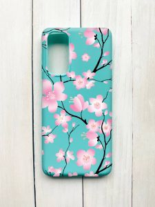 Матовий чохол на Samsung Galaxy M54 Бірюзовий :: Квітуча сакура (принт 282)