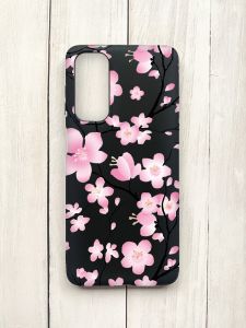 Матовий чохол на Samsung Galaxy M54 Чорний :: Квітуча сакура (принт 282)