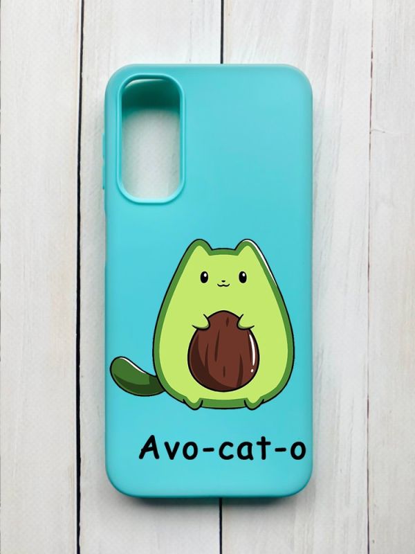 Матовий чохол на Samsung Galaxy A24 Бірюзовий :: Котик Авокадо (принт 306)