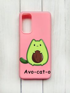 Матовий чохол на Samsung Galaxy M54 Рожевий :: Котик Авокадо (принт 306)