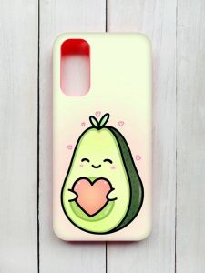 Матовий чохол з рожевими боками на Samsung Galaxy A14 5G :: Кавай авокадо з сердечком (принт 310)