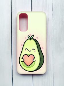 Матовий чохол з рожевими боками на Samsung Galaxy A05s (A057) :: Кавай авокадо з сердечком (принт 310)
