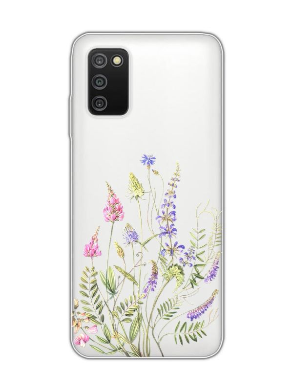 Прозорий чохол на Samsung Galaxy A03s :: Квіткова ідилія (принт 382)