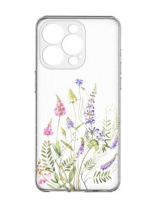 Прозорий чохол із захистом камери на iPhone 15 Pro Max :: Квіткова ідилія (принт 382)
