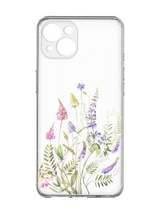 Прозорий чохол із захистом камер на iPhone 15 Plus :: Квіткова ідилія (принт 382)