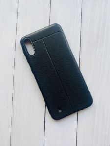 Силіконовий чохол із тисненням для Samsung Galaxy M10 Чорний