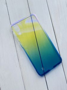 Пластиковий чохол для Samsung Galaxy M10 Градієнт прозорий; Жовто-голубий
