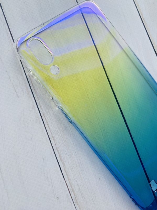 Пластиковий чохол для Samsung Galaxy M10 Градієнт прозорий; Жовто-голубий