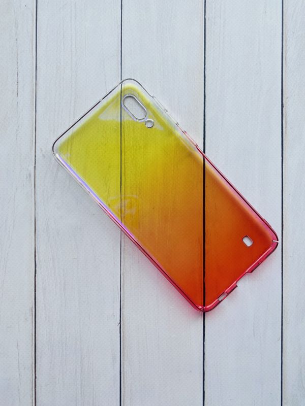Пластиковий чохол для Samsung Galaxy M10 Градієнт прозорий; Жовто-рожевий
